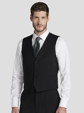 Calvin Klein XFit Tuxedo Vest Separate in Black